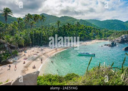 Cabo San Juan Beach dans le Parc National Tayrona près de Santa Marta en Colombie. Banque D'Images