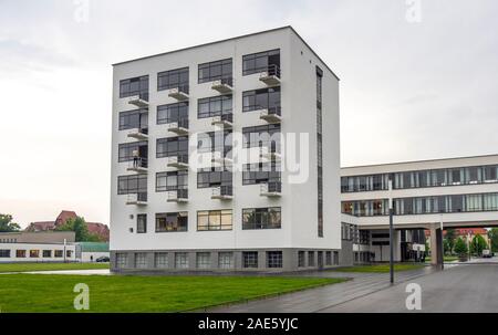 Staatliches Bauhaus bâtiment allemand de l'école d'art à Dessau Saxe-Anhalt Allemagne. Banque D'Images