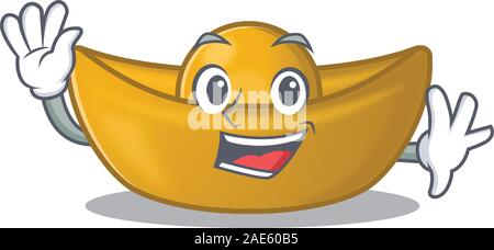 Forme lingot chinois smiley cute cartoon character style Illustration de Vecteur