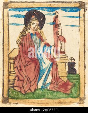 Saint Barbara ; 1460/1470 allemand du 15e siècle, Sainte Barbara, 1460-1470 Banque D'Images