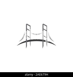 Logo symbole géométrique des courbes bridge vector Illustration de Vecteur