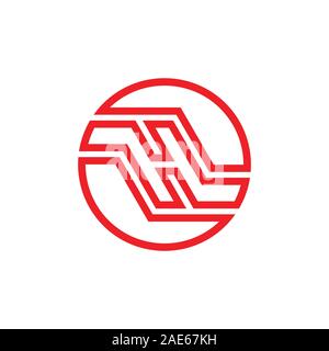 Lettre h logo cercle géométrique rayures vector Illustration de Vecteur