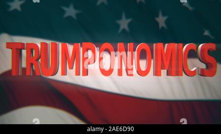 Nous Trumponomics sous le président de l'économie Concept d'Atout 3D Illustration Banque D'Images
