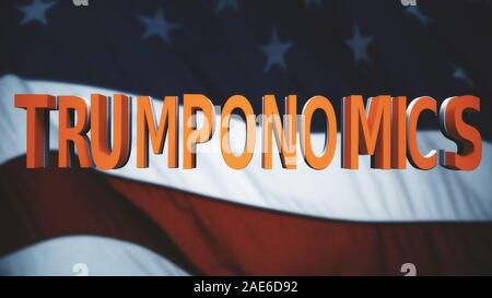 Nous Trumponomics sous le président de l'économie Concept d'Atout 3D Illustration Banque D'Images