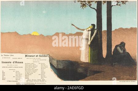 Inceste d'âmes ; Mineur et soldat ; 1896Alphonse Osbert, inceste date d'âmes ; Mineur et soldat, 1896 Banque D'Images