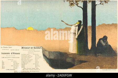 Inceste d'âmes ; Mineur et soldat ; 1896Alphonse Osbert, inceste date d'âmes ; Mineur et soldat, 1896 Banque D'Images