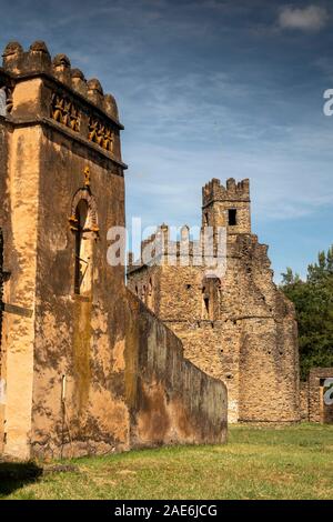 L'Éthiopie, région d'Amhara, Gondar, Fasil Ghebbi, composé de royal, l'Empereur Yohannes' à partir de la bibliothèque du château de Fasilidas Banque D'Images