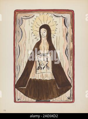 Planche 20 du portfolio Spanish Colonial Designs of New Mexico, représentant Sainte Véronique avec iconographie religieuse, motifs décoratifs et style artistique américain du XXe siècle, créé entre 1935 et 1942. Banque D'Images
