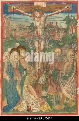 La Crucifixion avec Sainte Marie Madeleine ; années 1490 date attribuée à Michael Wolgemut, La Crucifixion avec Saint Mary Magdalene, c 1490 Banque D'Images