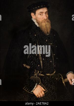 Sir Thomas Gresham (1518-1579). Comerciante y financiero inglés que trabajó para el Rey Eduardo VI de Inglaterra y para la Reina Isabel I. Retrato realizado por un artista holandés desconocido. Oleo sobre tabla, 1565. National Portrait Gallery. Londres. Inglaterra. Banque D'Images