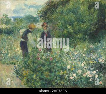 La cueillette des fleurs ; date 1875Auguste Renoir, la cueillette des fleurs, 1875 Banque D'Images