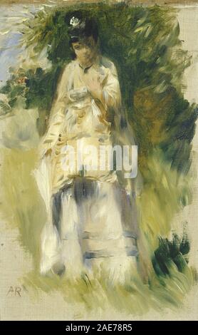 Femme Debout par un arbre ; date à 1 866 Auguste Renoir, femme debout par un arbre, 1866 Banque D'Images