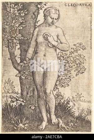 Un dessin de Barthel Beham de 1524 représentant Cléopâtre. Le portrait met l'accent sur les traits du visage, la coiffure, les vêtements et la posture royale, reflétant les techniques de portrait de la Renaissance allemande du début du XVIe siècle. Banque D'Images