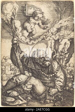 Saint Christopher ; 1520 Barthel Beham date, Saint Christopher, 1520 Banque D'Images