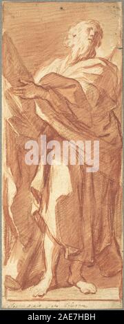 Tableau bolognais du XVIIe siècle représentant Saint André, créé entre 1625 et 1650, montrant le saint dans une iconographie traditionnelle, avec des vêtements religieux et des attributs symboliques. Banque D'Images