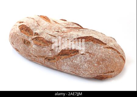 Une miche de pain multigrains Isolated On White Banque D'Images