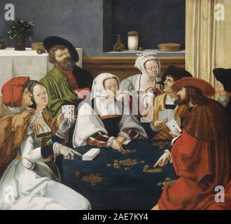 Les joueurs de cartes ; probablement c. 1550/1599 Après Lucas van Leyden, les joueurs de cartes, probablement c 1550-1599 Banque D'Images