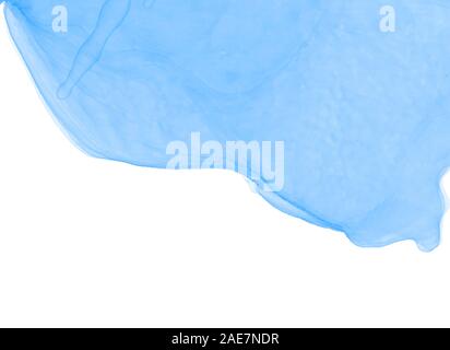 La créativité, l'encre bleue transparente sont étonnamment clair, lumineux, translucide, libre, et de sécher rapidement. L'art abstrait. Naturel, motif à la mode Banque D'Images