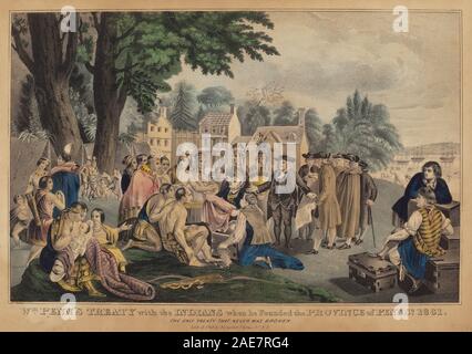 Wm. Penn est traité avec les Indiens quand il a fondé la province d'Pennsa. 1661 : Le seul traité qui n'a jamais été rompu après Napoléon Sarony, Wm Penn traité avec les Indiens quand il a fondé la province d'Pennsa 1661 - Le seul traité qui n'a jamais était cassée Banque D'Images