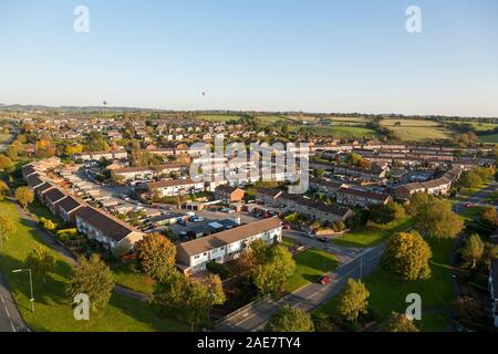 Vue aérienne de maisons de Yate, South Gloucestershire, Angleterre, Royaume-Uni. Banque D'Images