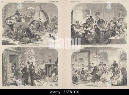 Action de grâces - les voies et moyens [en haut à gauche], publié après 1858 Winslow Homer, jour de Thanksgiving - Les moyens (en haut à gauche), publié 1858 Banque D'Images