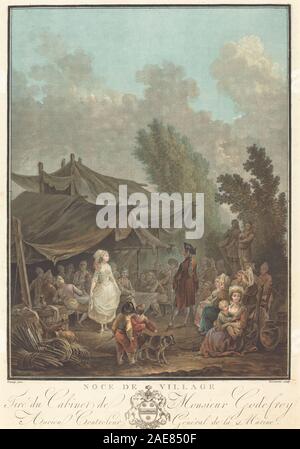 Noce de village (Village) ; mariage Charles-Melchior Descourtis date 1785après Nicolas Antoine Taunay, Noce de Village (village) de mariage, 1785 Banque D'Images