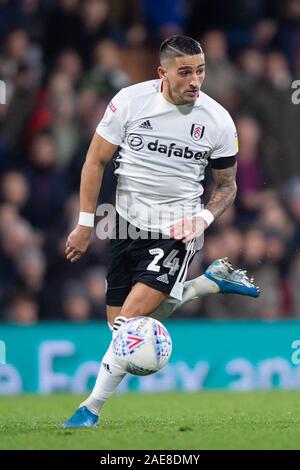 Craven Cottage, Londres, Royaume-Uni. 7 Décembre, 2019. Londres, Royaume-Uni. 07Th Dec, 2019. Anthony Knockaert de Fulham pendant le match de championnat EFL Sky Bet entre Fulham et Bristol City at Craven Cottage, à Londres. Photo par Salvio Calabrese. Usage éditorial uniquement, licence requise pour un usage commercial. Aucune utilisation de pari, de jeux ou d'un seul club/ligue/dvd publications. Credit : UK Sports Photos Ltd/Alamy Live News Banque D'Images
