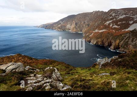 Les falaises de Slieve League Bunglass, comté de Donegal, Irlande Banque D'Images