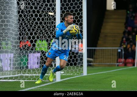 WATFORD, ANGLETERRE - 7 décembre Watford's gardien Ben Foster au cours de la Premier League match entre Watford et Crystal Palace à Vicarage Road, Watford le samedi 7 décembre 2019. (Crédit : Leila Coker | MI News ) photographie peut uniquement être utilisé pour les journaux et/ou magazines fins éditoriales, licence requise pour l'usage commercial Crédit : MI News & Sport /Alamy Live News Banque D'Images