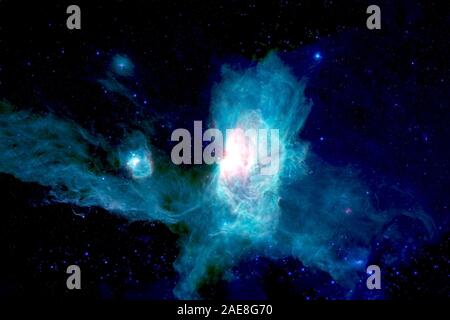 Belle galaxie bleue, l'espace profond. Avec des étoiles et des nébuleuses. Background.éléments de cette image ont été fournies par la NASA. Banque D'Images
