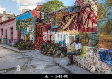 Callejón de Hamel, La Havane, Cuba, Amérique du Nord Banque D'Images