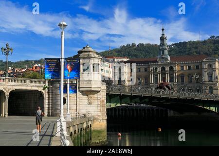 Ayuntamiento Bridge, Bilbao, Province de Biscaye, Espagne Banque D'Images