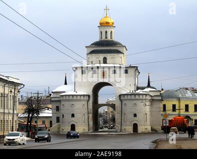Photo de l'architecture de la porte d'or de Vladimir, en Russie en hiver Banque D'Images