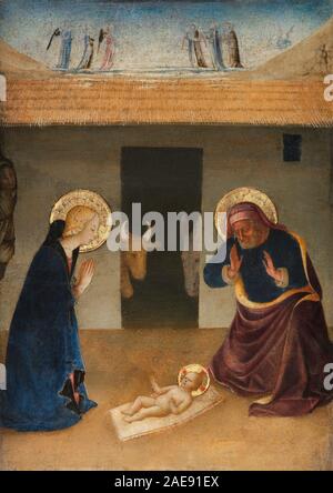 Zanobi Strozzi (Italien, Florence 1412â€"1468 Florence)La Nativité, Tempera et or sur bois ; dans l'ensemble, avec cadre, 15 1/4 x 11 1/2 in. (38,7 x 29,2 cm) ; surface peinte 13 x 9 1/8 in. (33 x 23,2 cm) le Metropolitan Museum of Art, New York, Rogers Fund, 1924 (24,22) http://www.metmuseum.org/Collections/search-the-collections/435579 Banque D'Images