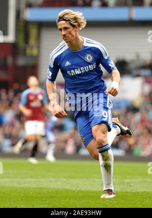 Le 31 mars 2012. Soccer - Football Premiership - Aston Villa Vs Chelsea. Fernando Torres de Chelsea célèbre après avoir marqué le 4ème but de Chelsea (2-4). Photographe : Paul Roberts/OneUpTop/Alamy. Banque D'Images