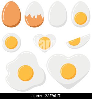 Vector set oeuf isolé sur fond blanc. Illustration de Vecteur