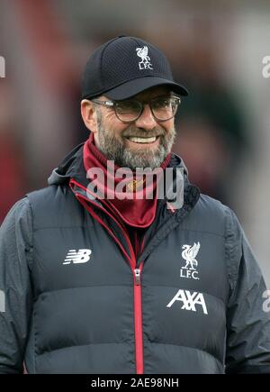 Bournemouth, Royaume-Uni. 07Th Dec, 2019. JŸrgen Klopp manager de Liverpool au cours de la Premier League match entre Bournemouth et Liverpool au stade de la Goldsands, Bournemouth, Angleterre le 7 décembre 2019. Photo par Andy Rowland. Credit : premier Media Images/Alamy Live News Banque D'Images