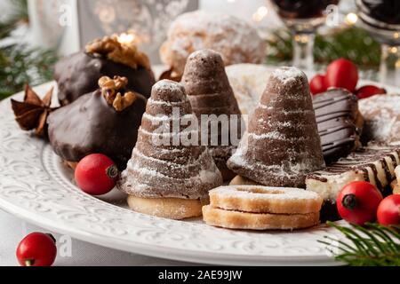 Des ruches et d'autres cookies de Noël tchèque, gros plan Banque D'Images