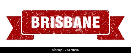 Ruban de Brisbane. Brisbane rouge grunge band sign Illustration de Vecteur