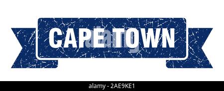 Cape Town ruban. Cap Bleu grunge band sign Illustration de Vecteur