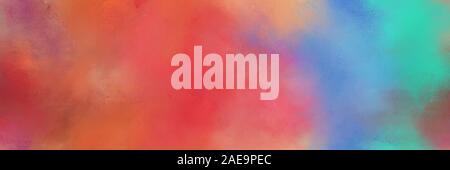 Résumé de la bannière avec texture background diffus rouge indien, medium turquoise et le maïs fleur bleu couleur. peut être utilisée comme papier peint, poster ou toile ar Banque D'Images