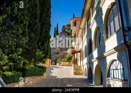 Le monastère grec-orthodoxe de Moni Theotokou Kimiseos Kliston ou l'hypothèse du monastère Vierge Marie et de la région de l'Attique, Acharnes Banque D'Images