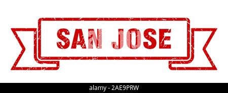 San Jose de ruban. San Jose rouge grunge band sign Illustration de Vecteur