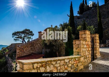 Le monastère grec-orthodoxe de Moni Theotokou Kimiseos Kliston ou l'hypothèse du monastère Vierge Marie et de la région de l'Attique, Acharnes Banque D'Images