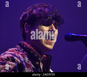 BENSALEM, PA, USA - Décembre 04, 2019 : groupe de rock alternatif américain Vampire Weekend Visitez Xcite Centre. Banque D'Images