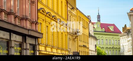 Façades colorées des bâtiments traditionnels de la rue Perlová Vieille Ville Prague République tchèque. Banque D'Images