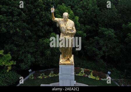 Ange Moroni Colline Cumorah monument New York. L'Église de Jésus-Christ des Saints des Derniers Jours. Livre de Mormon site. Banque D'Images