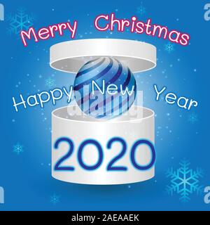 Joyeux Noël et bonne année sur fond d'hiver créé, stock vector Illustration de Vecteur