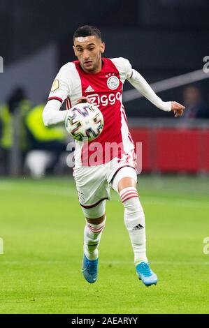 AMSTERDAM , 06-12-2019 , JohanCruyff Arena , de l'Eredivisie néerlandaise Football la saison 2019 / 2020 . Hakim Ziyech pendant le match Ajax - Willem II Banque D'Images