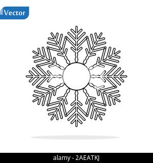 Icône flocon flocon de vecteur, signe, symbole du flocon isolé Illustration de Vecteur